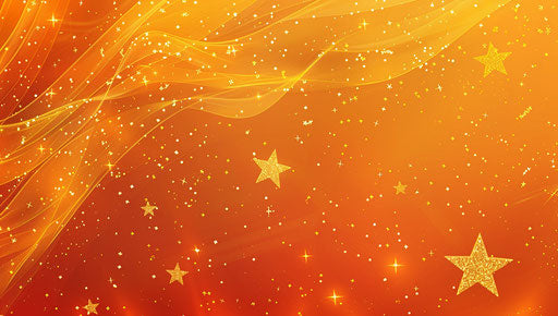 Golden stars in the sky with star constellation