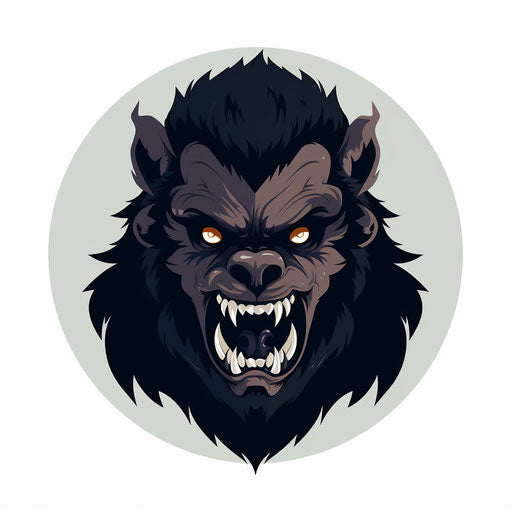 Werewolf clipart in Minimalist style, on white background