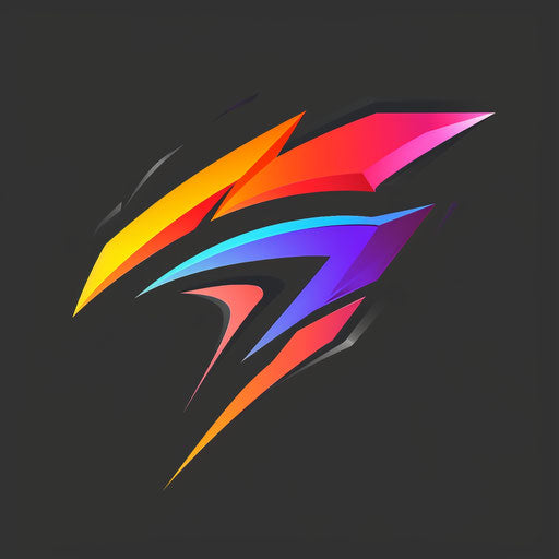 Dynamic gamers logo with motion-inspired lines and bright colors, on a dark gray background