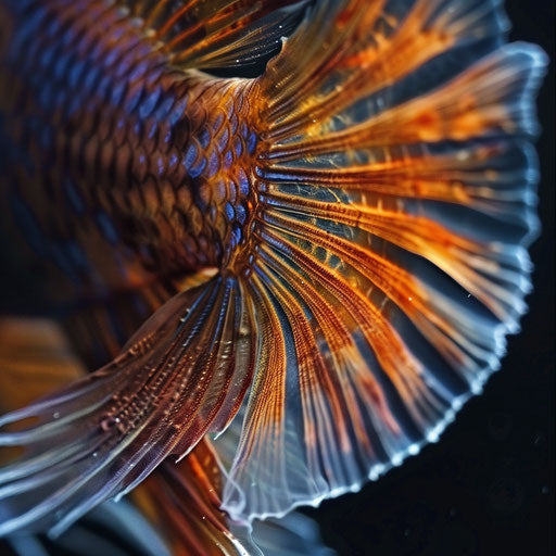 A fish's gills in action, intricate mechanism of underwater breathing