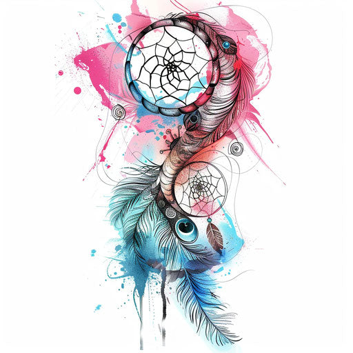 Spiral morphing into dream catcher, pastel colors