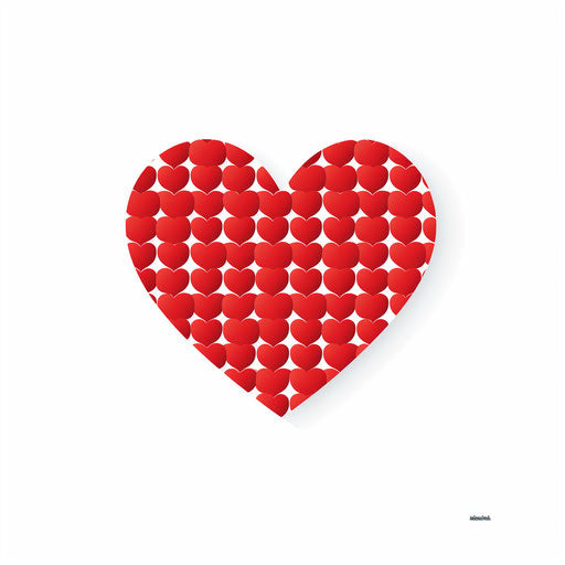 Red heart clipart in Minimalist style, on white background