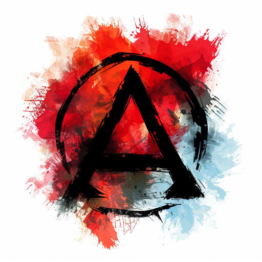 Anarchy symbol on watercolor background