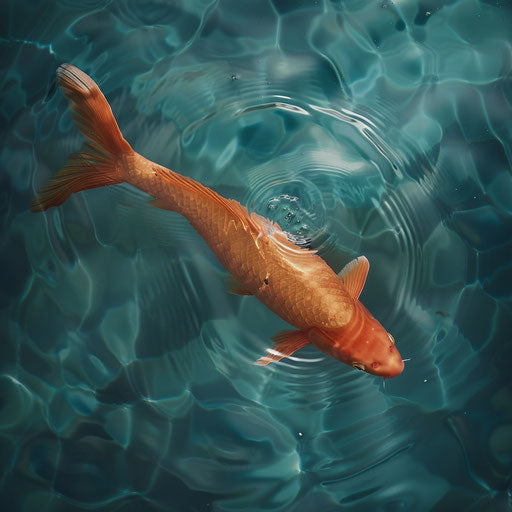 A fish swimming against the current, a metaphor for resilience and determination.
