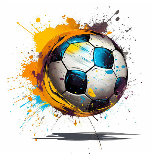 Soccer ball clipart in the style of Chiaroscuro Art, on white background