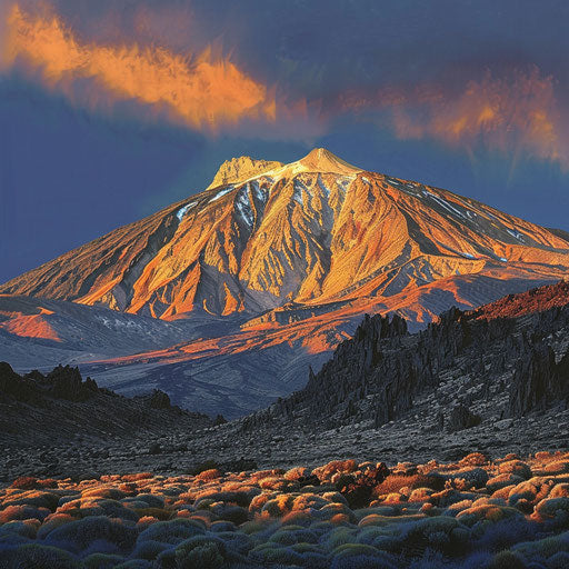 Golden sunset over Teide peaks, Canary Islands