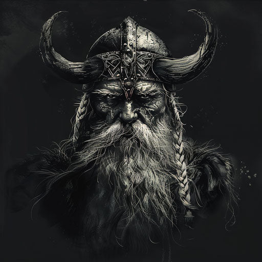 Realistic Viking illustration on dark background