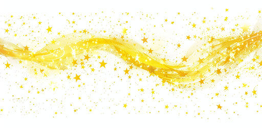 Yellow stars on white background shimmering rounded style