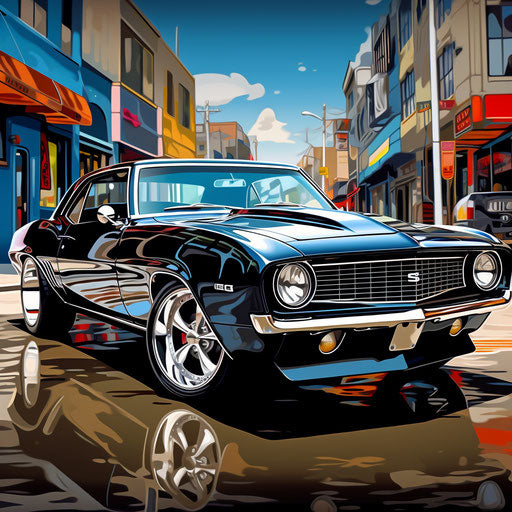 Classic car Chevrolet Camaro in chrome