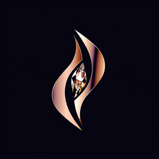 Stylized gemstone in an elegant abstract design