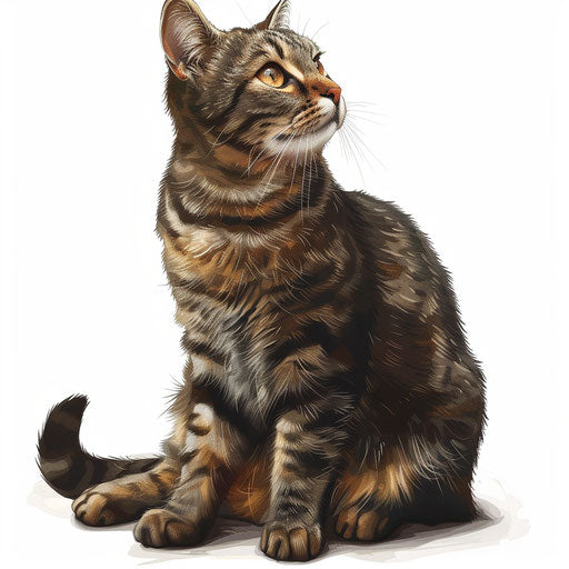 Cute cat clipart in photo-realistic style on white background