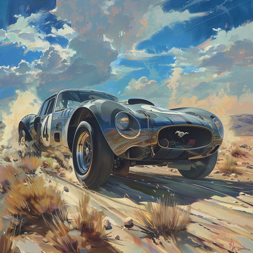 Vintage Shelby Daytona hotrod with oversized tires