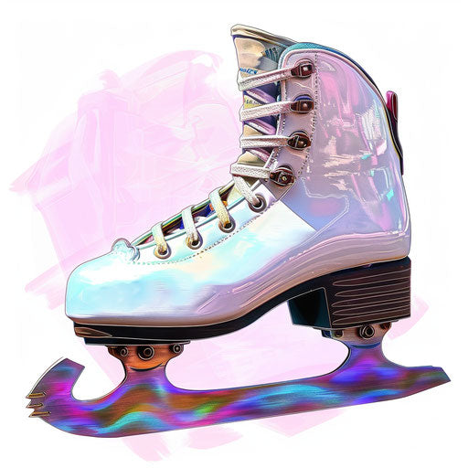 Ice skate clipart with random flat background