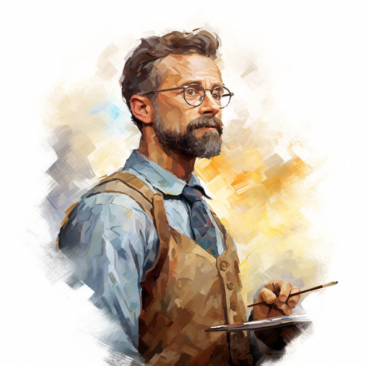 Illustration of teacher in the style of Oil painting