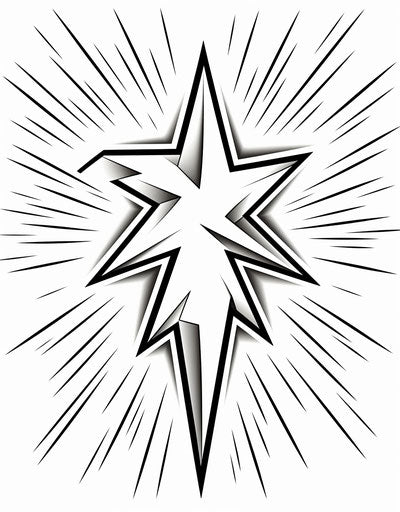 Lightning bolt coloring page for kids, precise lines, energetic and bold