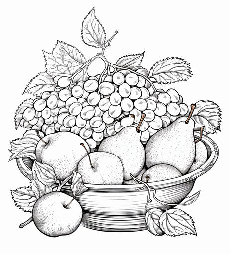 Fruit coloring page in the style of cheese