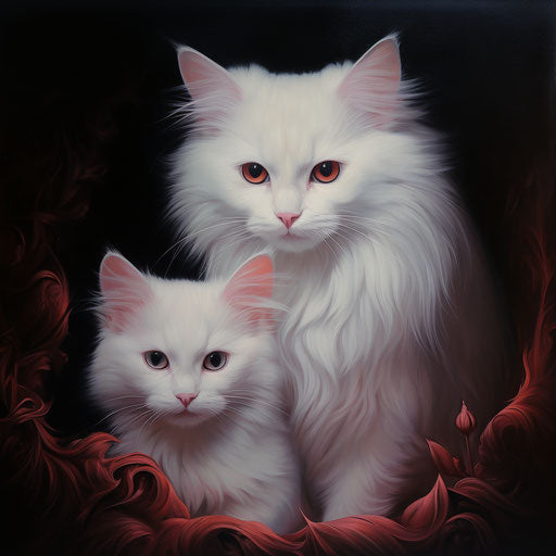Two white cats