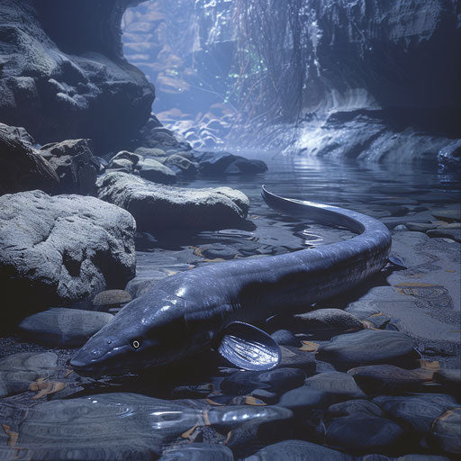 Electric eel in a tranquil freshwater stream