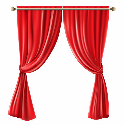 Curtain in minimalist style, on white background