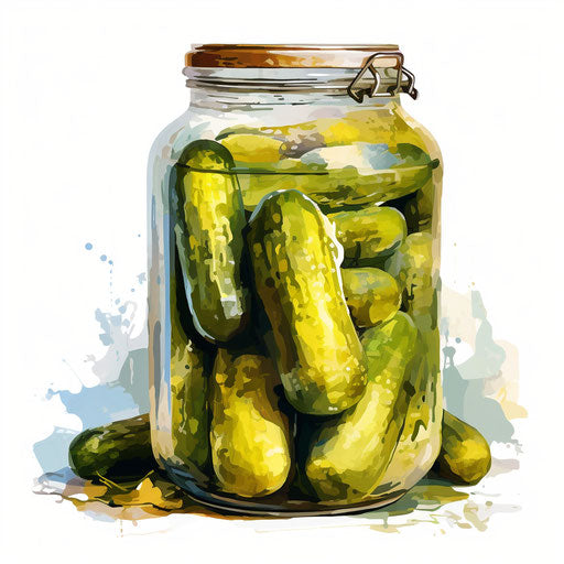 Impressionistic Art style pickle clipart on white background
