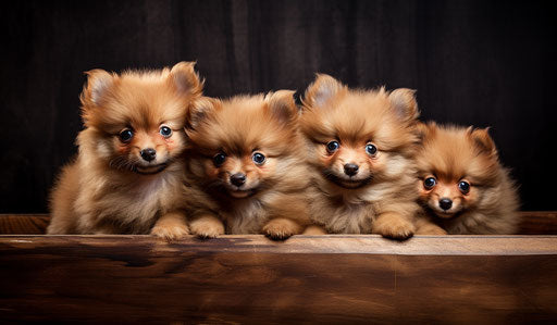 Pomeranian puppies: photos and info, dark orange and light bronze style, soft-focus technique 12:7