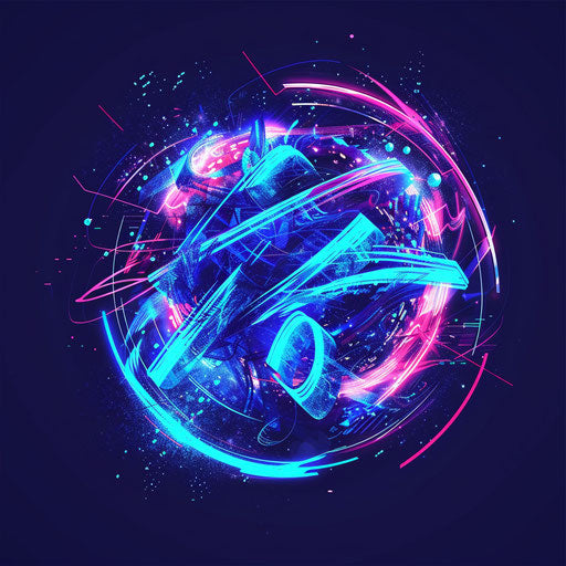 Logos with digital elements and bright blue colors