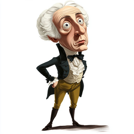 Humorous caricature of an Antoine Lavoisier clipart with human characteristics