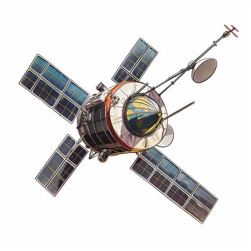 Satellite clipart in a realistic style on white background