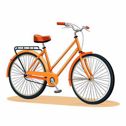 Minimalist style bicycle clipart, on white background