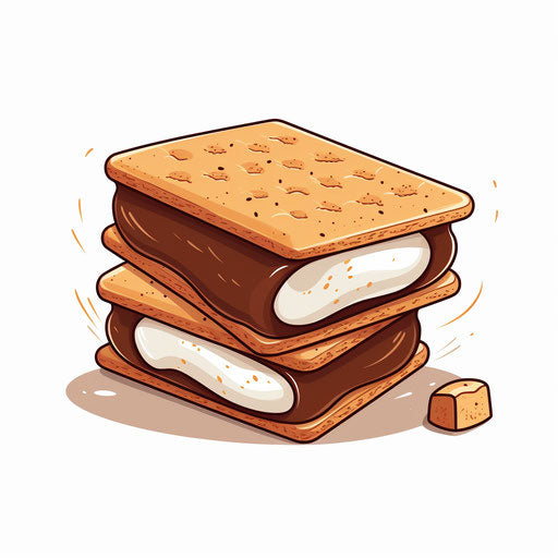 Smores clipart in minimalist style, on white background