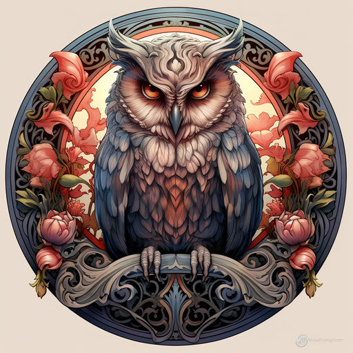 Owl from adult coloring book