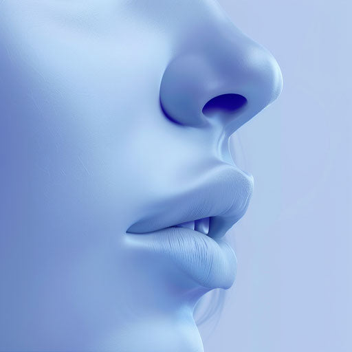 Close-up nose clipart on indigo background
