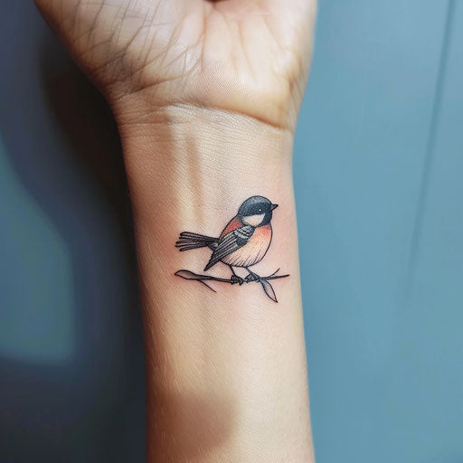 Small bird tattoo, Peter Jackson style, wrist