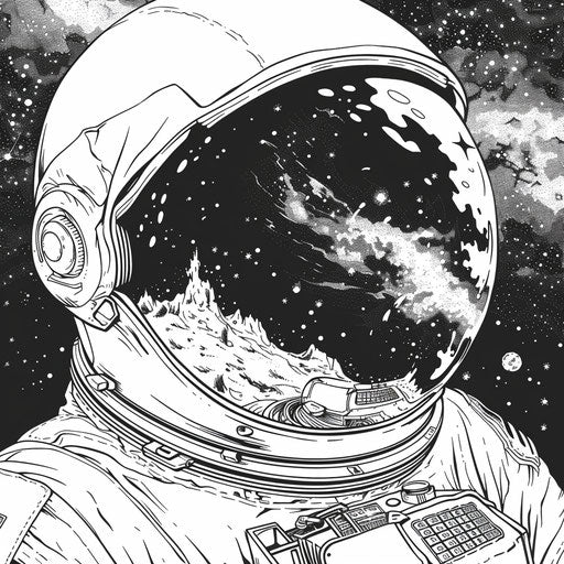 Milky Way reflection in astronaut's helmet