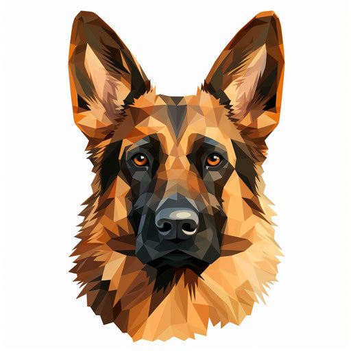 Minimalist german shepherd clipart on white background