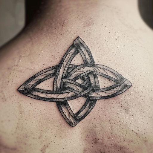 Celtic knot tattoo with illusion of depth