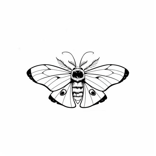 Death moth in minimalist line art