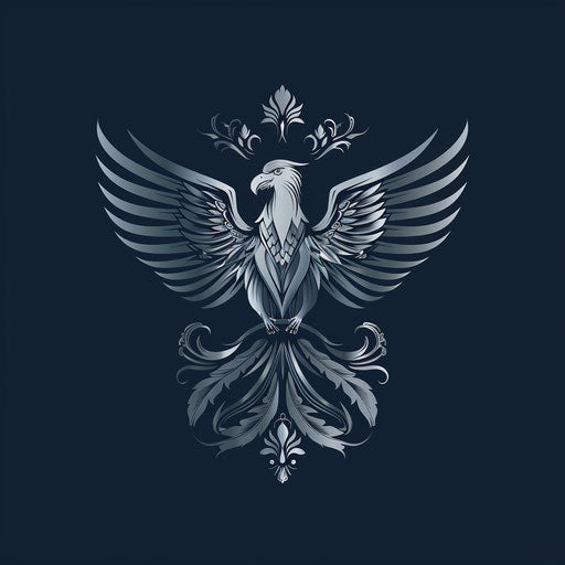 Luxury eagle emblem on dark blue background