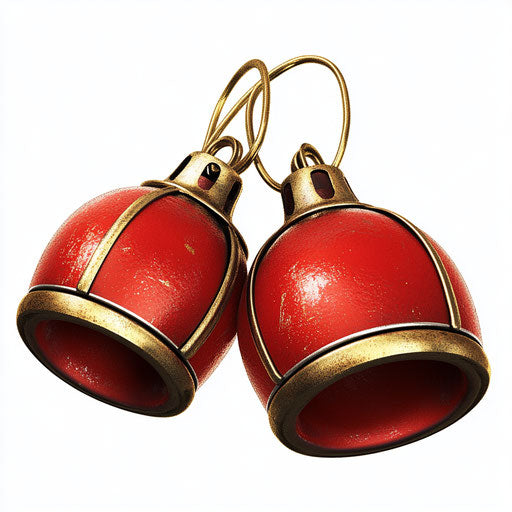 Photo realistic clipart of sleigh bells, high resolution, isolated