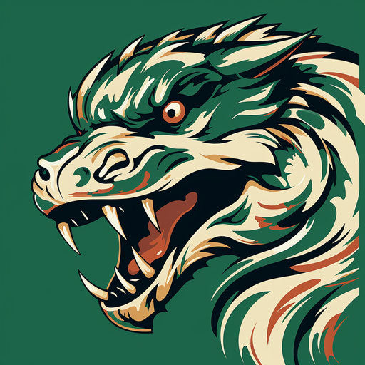 Dragon football team mascot, Japanese abstraction style