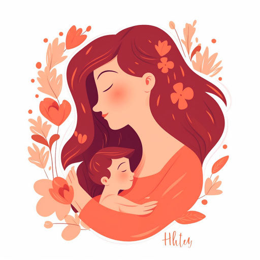 Happy mothers day clipart in Minimalist style, white background