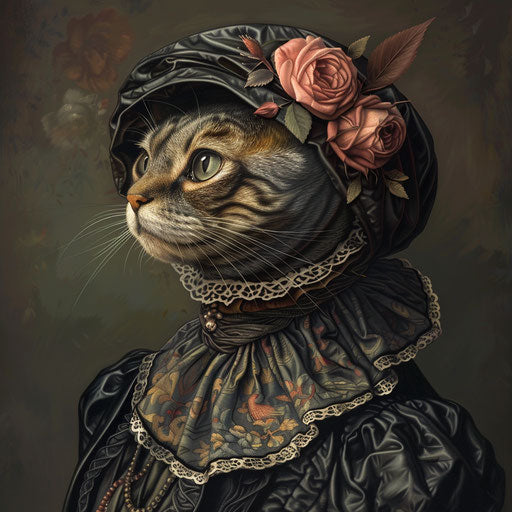 Tortoise cat disguised as a woman