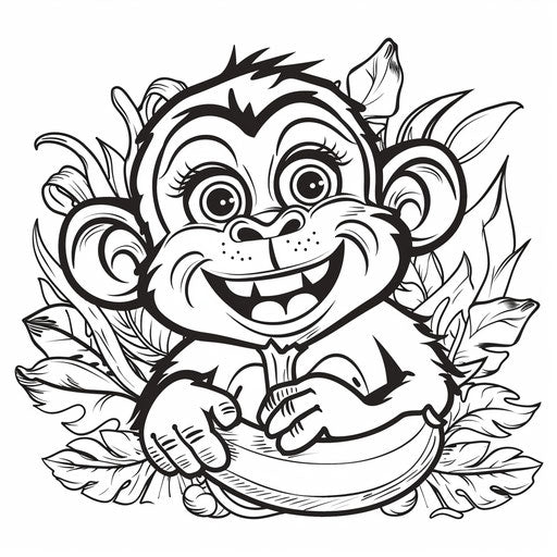 Happy monkey with banana