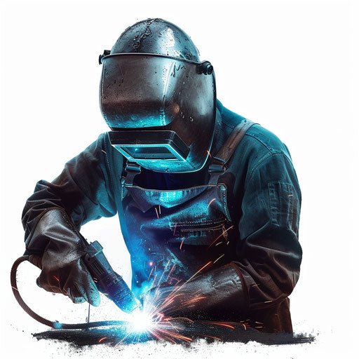 Realistic welding clipart on flat white background