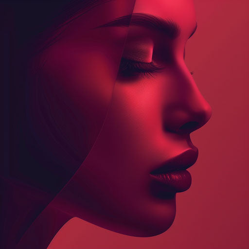 Realistic art clipart on rich burgundy background