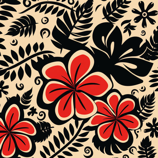 Polynesian flower seamless tattoo design