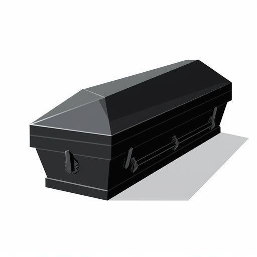 Coffin clipart in minimalist style, on white background