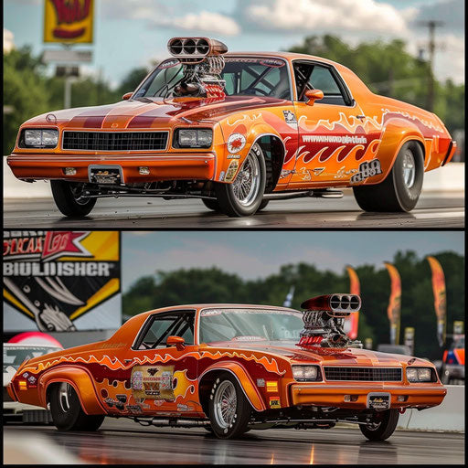 1976 Malibu Classic drag racer with supercharged engine