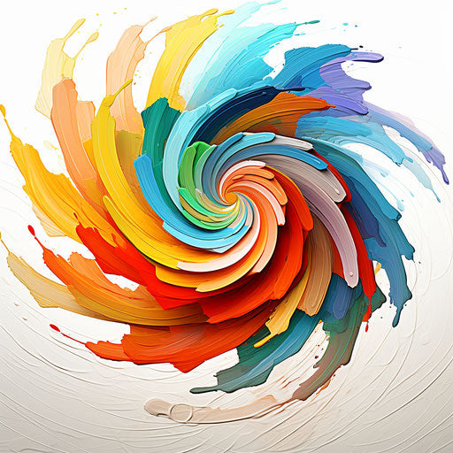 Spiral clipart in the style of Oil painting, on a white background
