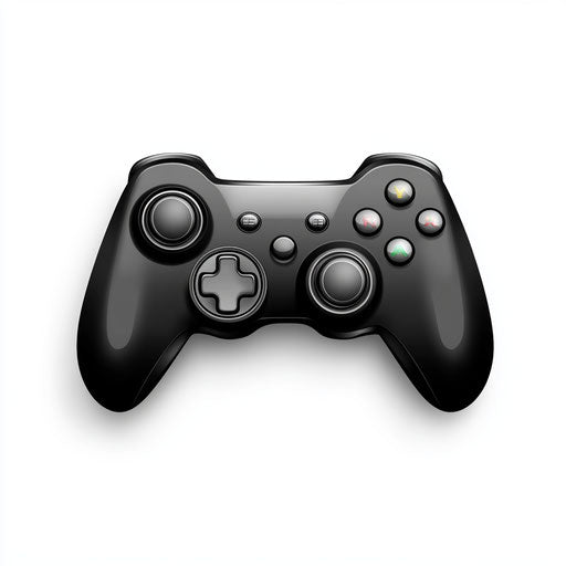 3D Gaming Controller on flat white background, isolated clipart